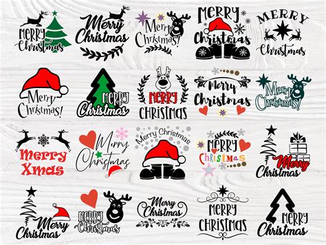 Merry Christmas Svg Bundle Svg Files For Cricut Etsy Canada