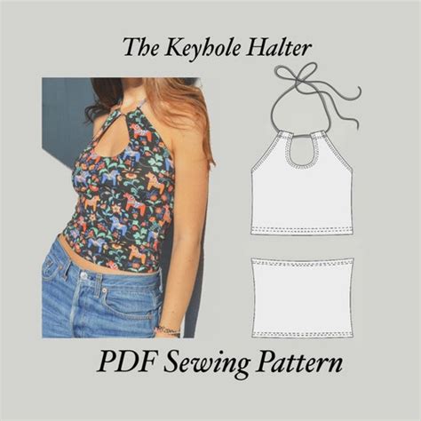 Simple Halter Top Sewing Pattern Size Eu 34 44 Xs L Pdf Etsy