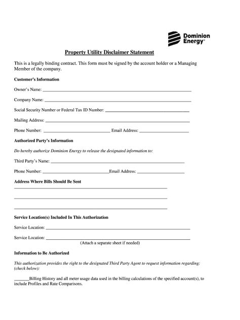 Printable Disclaimer Form Printable Forms Free Online