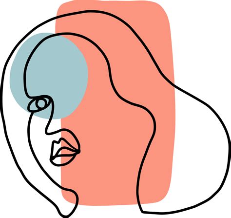 Abstract Woman Face Continuous Freehand Drawing 13643928 Png