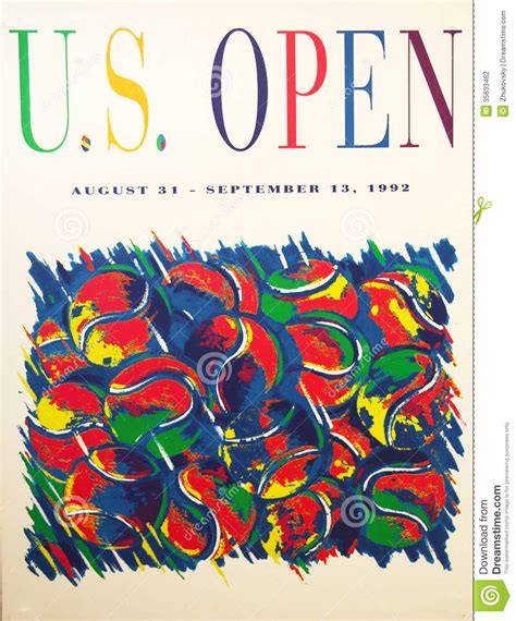 The art will be used on many items such as merchandise. US Open 1992 Poster On Display At The Billie Jean King National Tennis Center Editorial ...