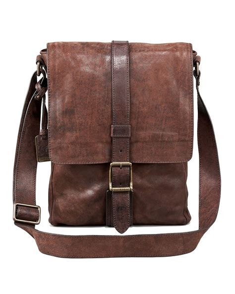 Lyst Frye Logan Leather Messenger Bag Small In Brown For Men