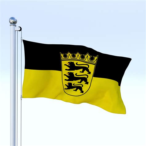 The civil flag (landesflagge) has one design, while the state flag (landesdienstflagge), has two designs. Animated Baden-Wurttemberg German State Flag #Wurttemberg ...