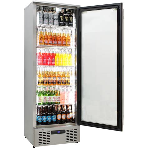 Rhino Stainless Steel Glass Door Commercial Bar Fridge With Low E