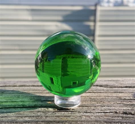 Green Glass Sphere Crystal Ball By Thetempestcrystals On Etsy