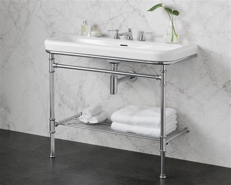 Polished Chrome Washstand With Lario 100 Basin Va Metallo 100