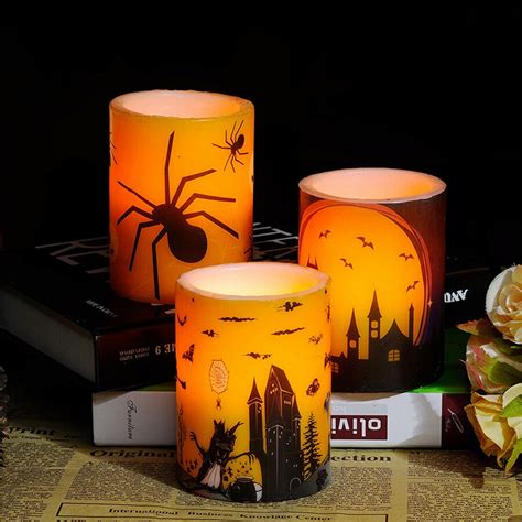 Halloween Pattern Led Candle Light Electronic Design Candle Party