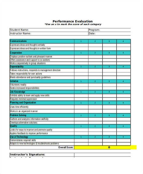 Free 32 Sample Student Evaluation Forms In Pdf Excel Ms Word