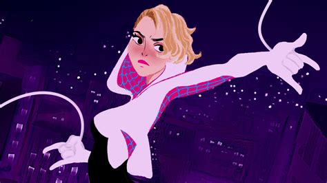 1600x900 Gwen Stacy In Spiderman Into The Spider Verse Arts Wallpaper