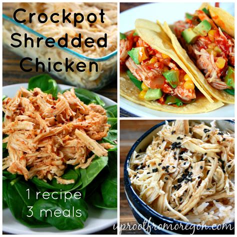 But the inside is just as tasty. Slow Cooker Shredded Chicken - 1 Recipe 3 Meals