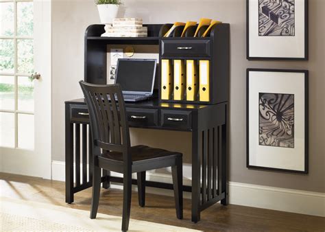 Hampton Bay Black Writing Desk With Hutch From Liberty