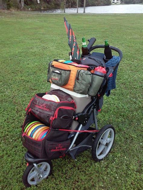 Having a place to sit down (especially during those hot summer months) can be a life saver. disc golf caddy cart - Google Search | Golf humor, Disc golf, Disc golf cart