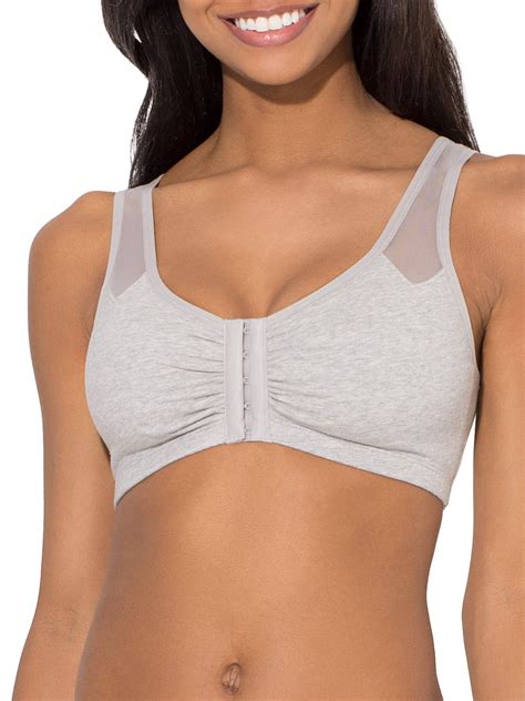 Fruit Of The Loom Womens Comfort Front Close Sport Bra With Mesh Straps
