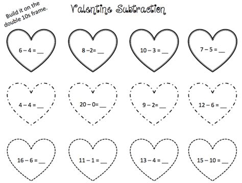 Valentine Math Freebie Subtraction Grade Onederful