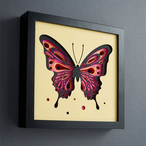 3D Butterfly 3D Paper Cut Shadow Box Template SVG Digital - Etsy UK