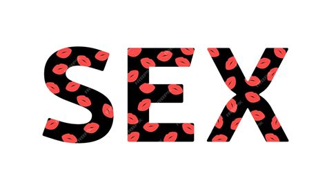 Letras Para La Palabra Sexo Labios Sobre Fondo Negro Muchos Labios Rojos Ilustración