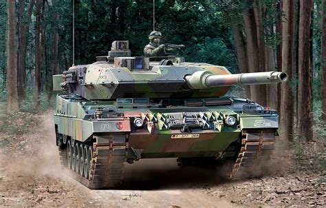 Wallpaper Germany Forest Leopard 2a6 Main Battle Tank The