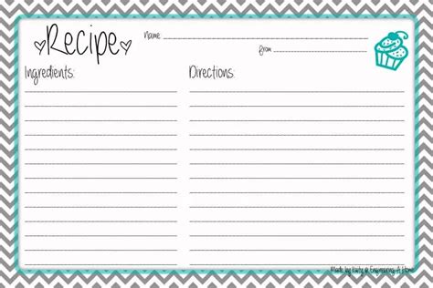 Free Printable Recipe Card Template For Word Printable Templates