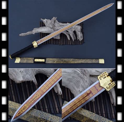 Full Tang 8 Side Manganese Steel Carved Blade Handmade Chinese Han