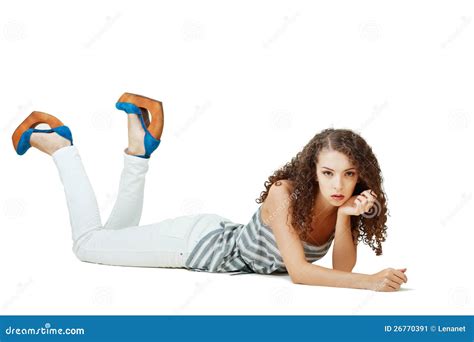 Girl Laying On The Floor Stock Image Image Of Beauty 26770391