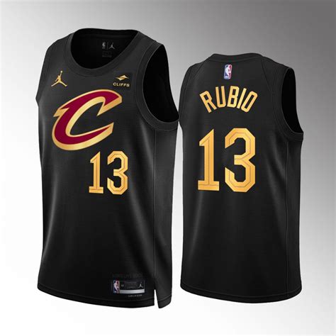 Cleveland Cavaliers 13 Ricky Rubio Black 2022 23 Statement Edition Jersey