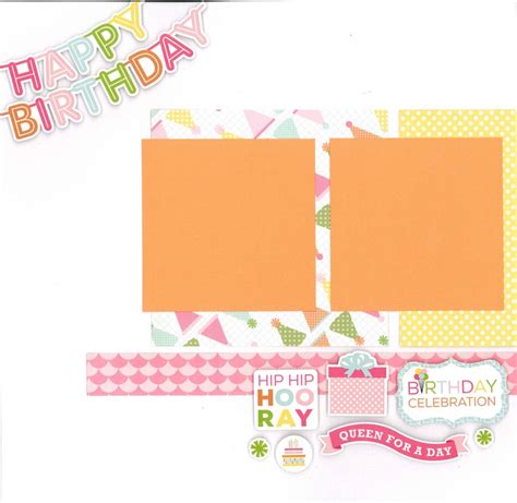 12x12 Happy Birthday Girl Scrapbook Page Kit Premade Etsy