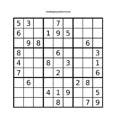 15 Word Sudoku Templates Free Download