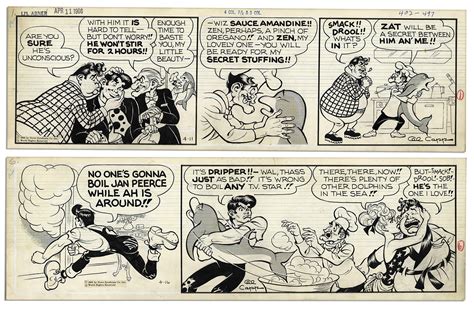 Lot Detail Lil Abner Pair Of Comic Strips From 11 And 16 April 1966 Featuring Lil Abner