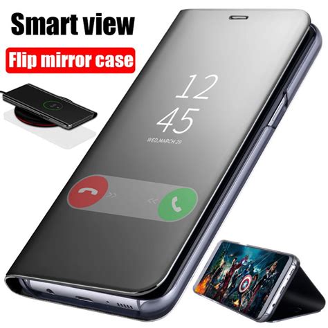 smart mirror flip case for samsung galaxy s8 s9 plus s10 plus s10e s7 edge cases for samsung a8