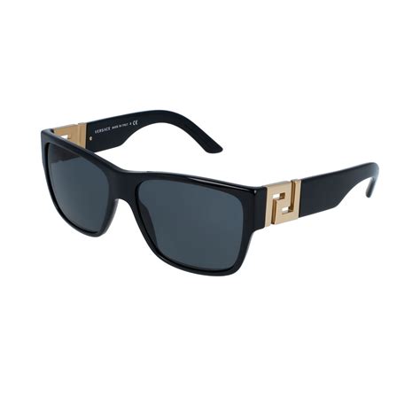 Versace Mens Rectangular Sunglasses Black Gray Burberry And