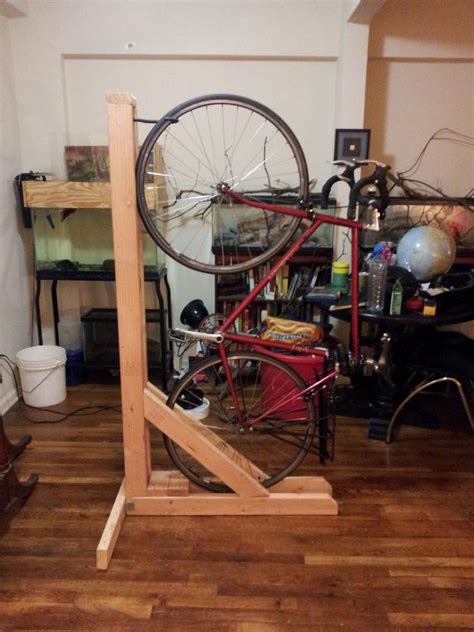 Vertical Bike Rack From 2x4s Single Bike Diy Bike Rack