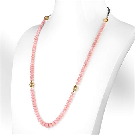 Peruvian Pink Opal Bead Necklace Ray Griffiths Fine Jewelry