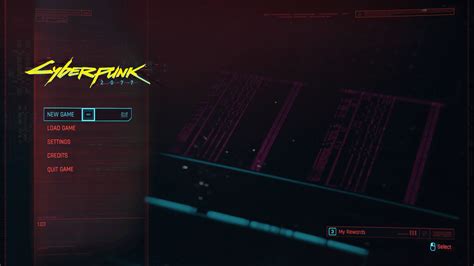 Main Menu Cyberpunk 2077 Interface In Game