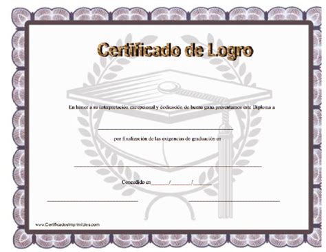 Certificado De Aprovechamiento Para Imprimir Los Certificados Gratis