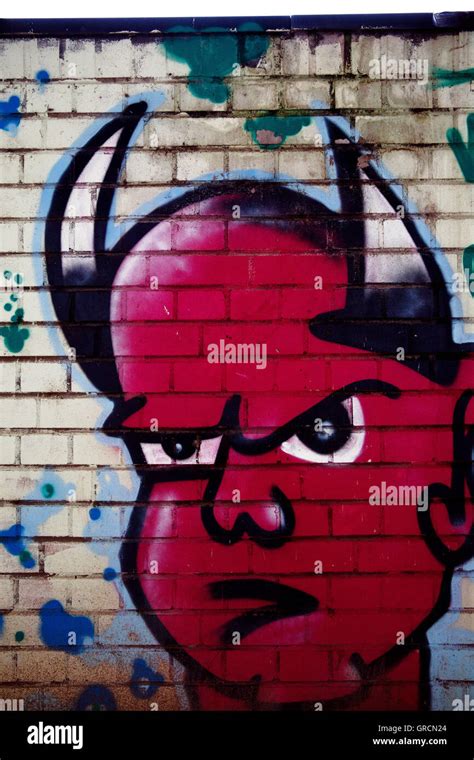 Funny Devil Face Graffiti Stock Photo Alamy