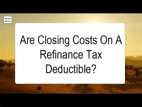 How much mortgage interest can you deduct in 2019? Are Closing Costs On A Refinance Tax Deductible - YouTube