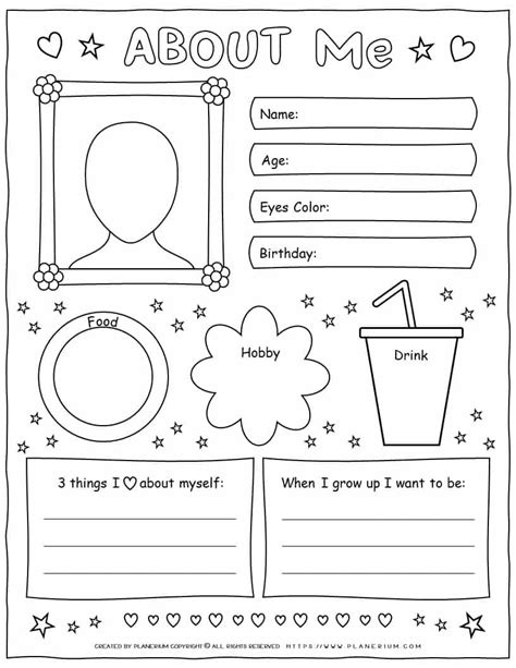 Unique All About Me Worksheet Ideal For Moms Teachers And Students