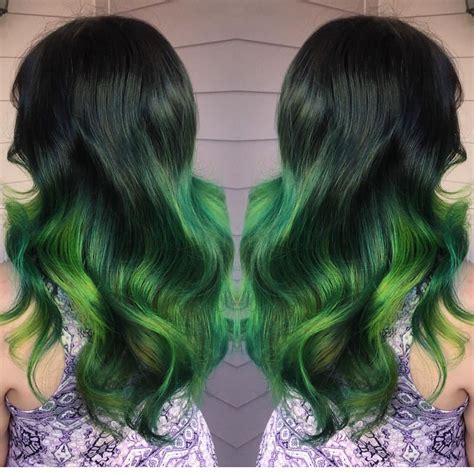 Slytherin Pride By Amandahair3ypotterhead Green Hair Painting Neon Green Ombre