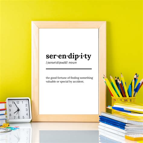 Serendipity Definition Art Print Digital Download Etsy