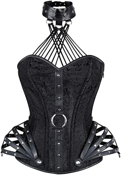 Steampunk Corset Gothic Costume Sexy Suspender Steel Bone Zipper Corset Amazonca Clothing