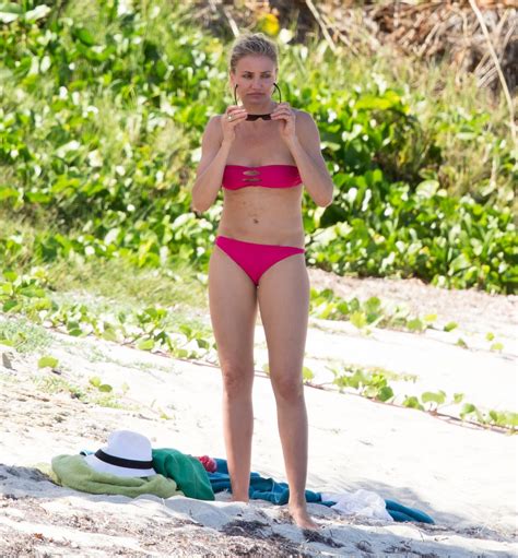 Cameron Diaz In Pink Bikini On The Beach In Caribbean Hawtcelebs