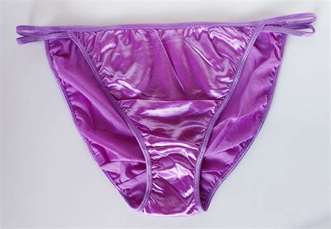 Violet Shiny Silky Nylon String Bikini Panties Tanga Knickers Uk 18 2xl