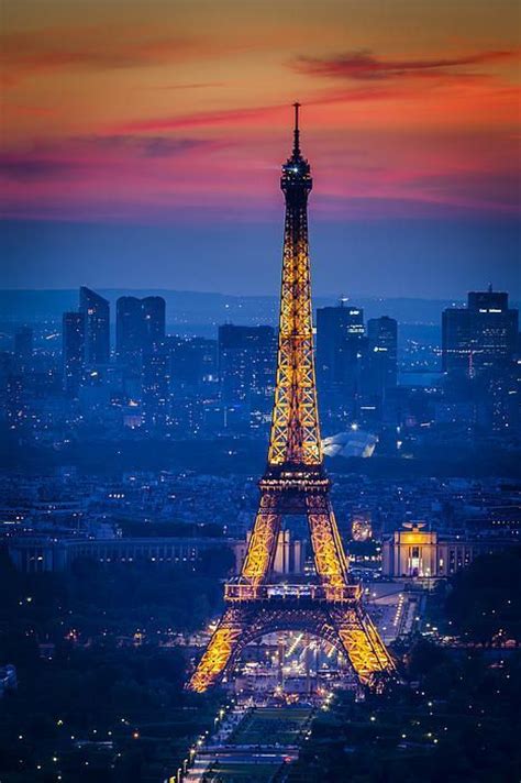 Paris Eiffel Tower Sunset Paris Pinterest