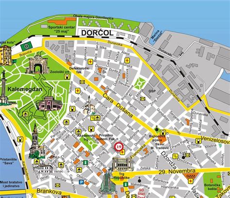 Белград на карте мира Подробные карты Белграда Карта отелей