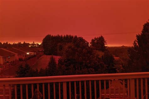 Sky Turns Bloody Red In Oregon As Wildfires Continue To Burn And