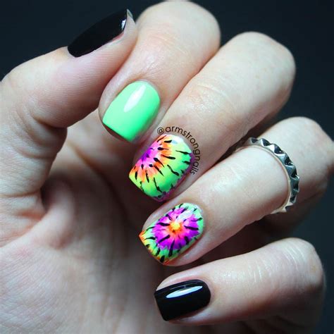 Opi Neon Tie Dye Nail Art By Amber Armstrong Instagram