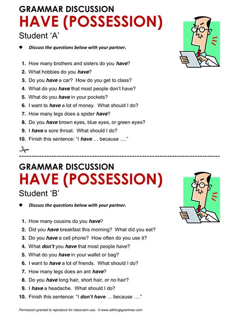 English Grammar Have (Possession) www.allthingsgrammar.com/have-possession.html | Juegos para 