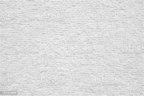 White Fluffy Towel Fabric Soft Texture Background Stock Photo