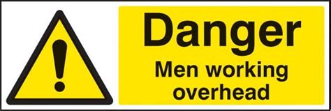 These signs should be used for ramps with two or more lanes approaching the ramp intersection, or approaches to intersections with high approach volumes, or unusual or unexpected geometrics. 14202M Danger men working overhead Rigid Plastic 600x200mm Safety Sign