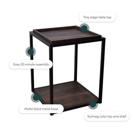 Nathan James Nash Black Accent End Table Or Modern Side Table With